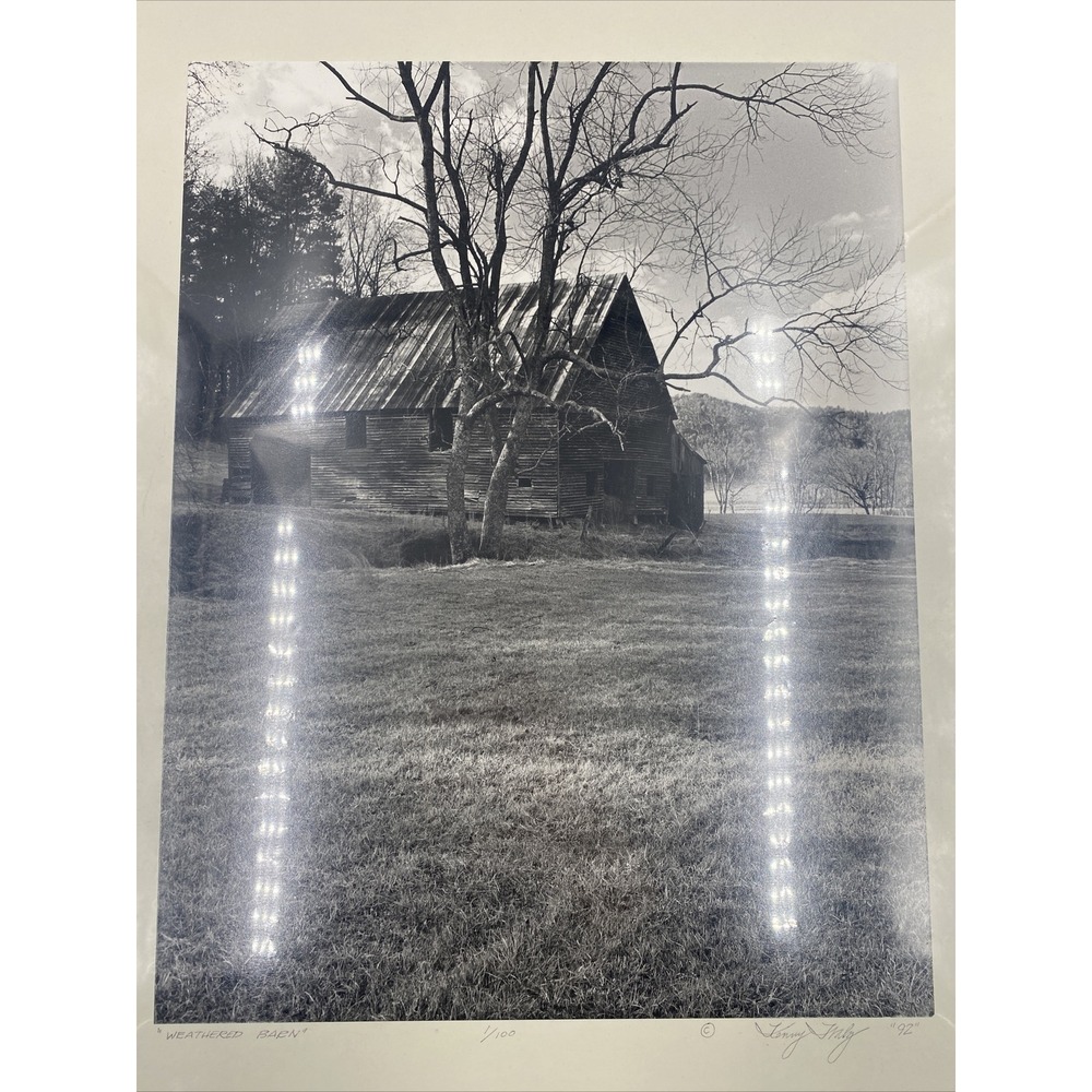 Weathered Barn Photography VTG Rustic Living Room Matted Wall Art 92'- Signed